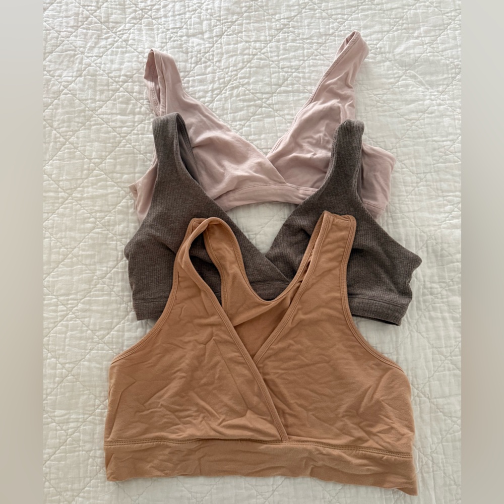 1 Kindred Bravely French Terry (1X), 2 H&M MAMA Cotton (XL) Nursing Bras
